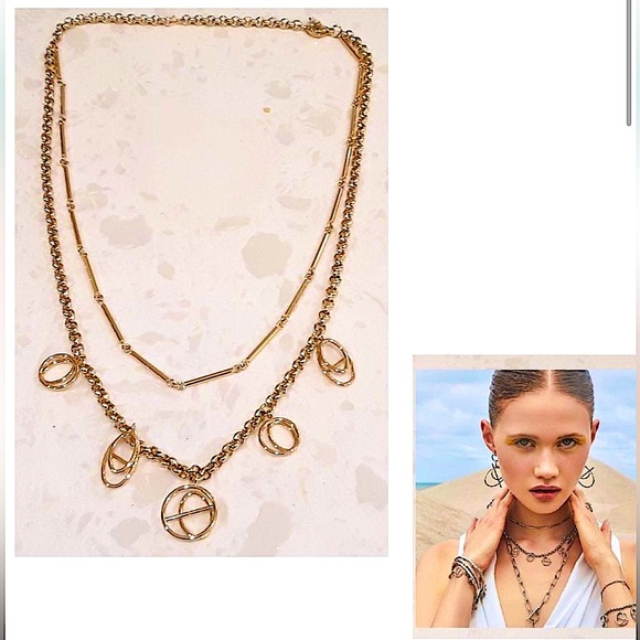 WANDERLUST + CO, 18K GOLD FILLED, MULTI HELIX NECKLACE - Picture 1 of 1